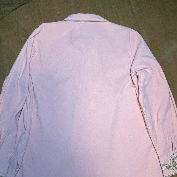 Bob Mackie Peach Button-Up Shirt with Silver & gold Embroidery - Picture 3 of 5